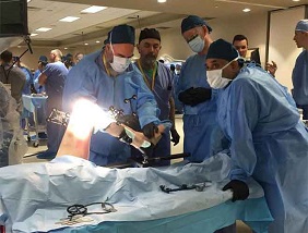 Dr. Ashish Singh the Orthopedic Robotic surgeon performing Orthopedic Robotic Surgery with Team
